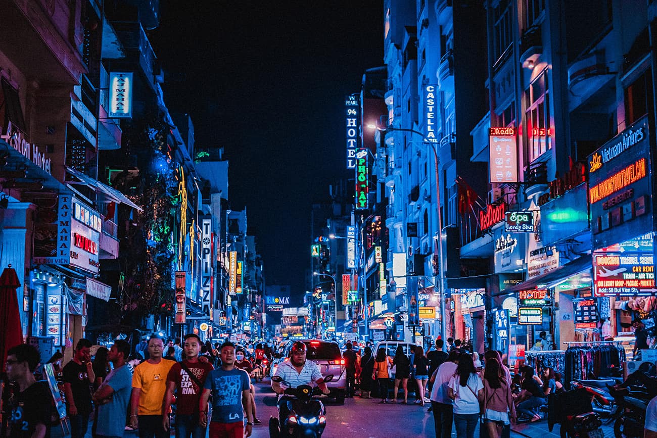 Bui Vien Street is known as the street that never sleeps in Saigon