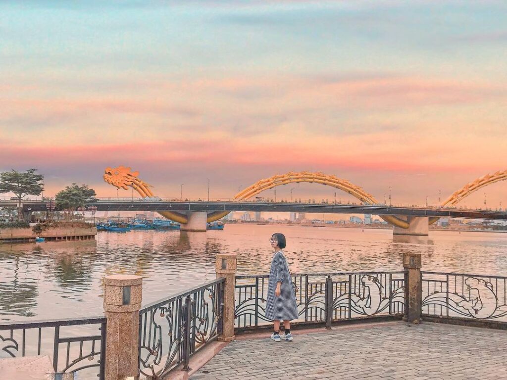 Travelers enjoying a lively coastal destination with iconic landmarks