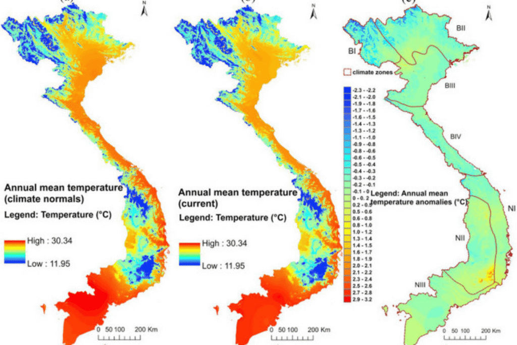 Vietnam weather by month chart showing seasonal changes across the year