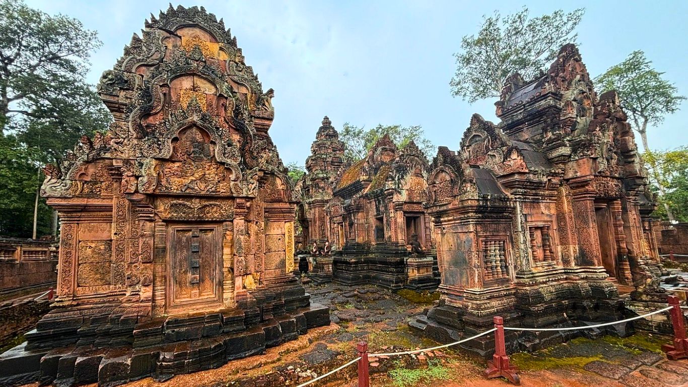 Banteay Srei Temple in Cambodia has a unique architecture