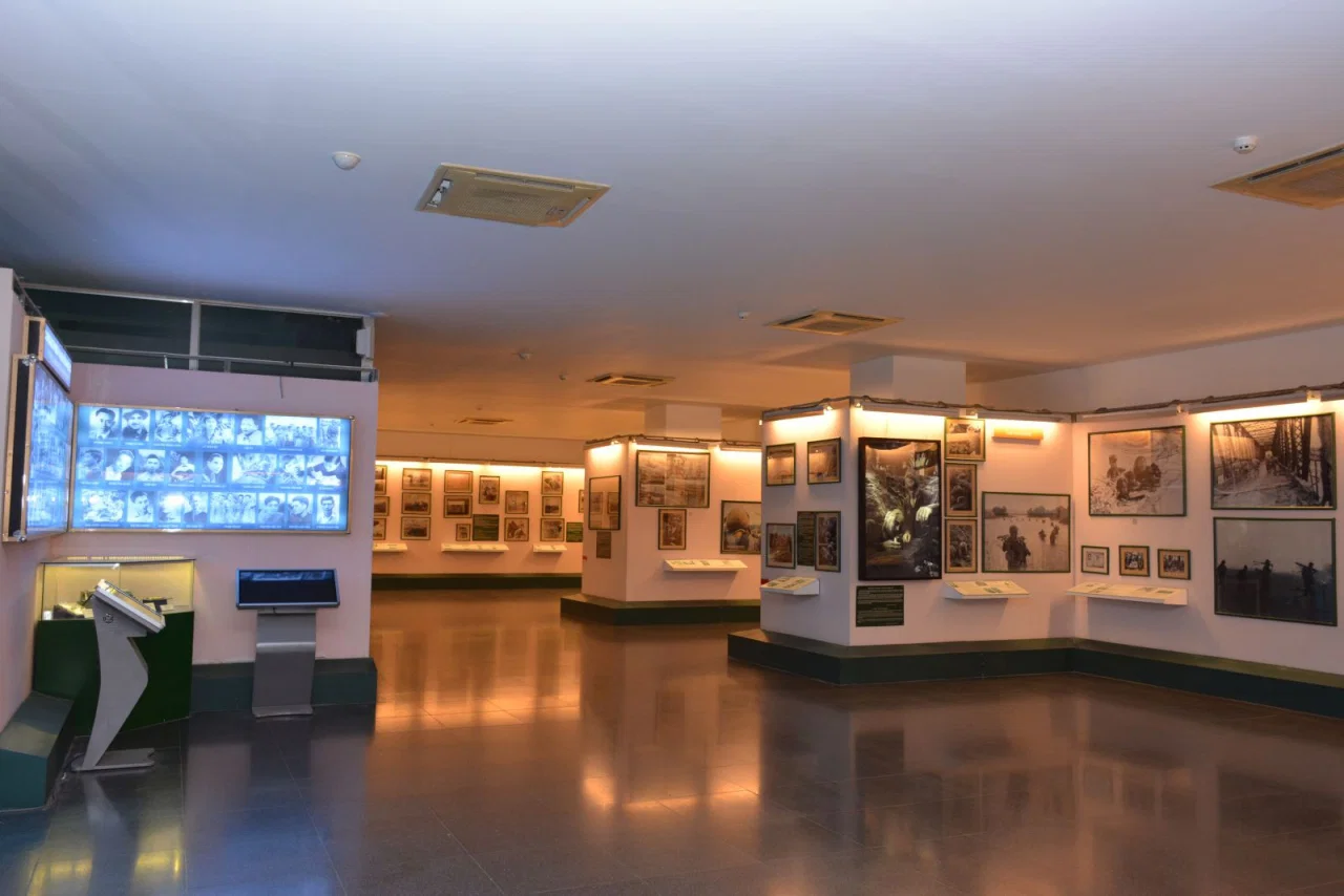 Inside the War Remnants Museum, many artifacts bearing historical traces are on display