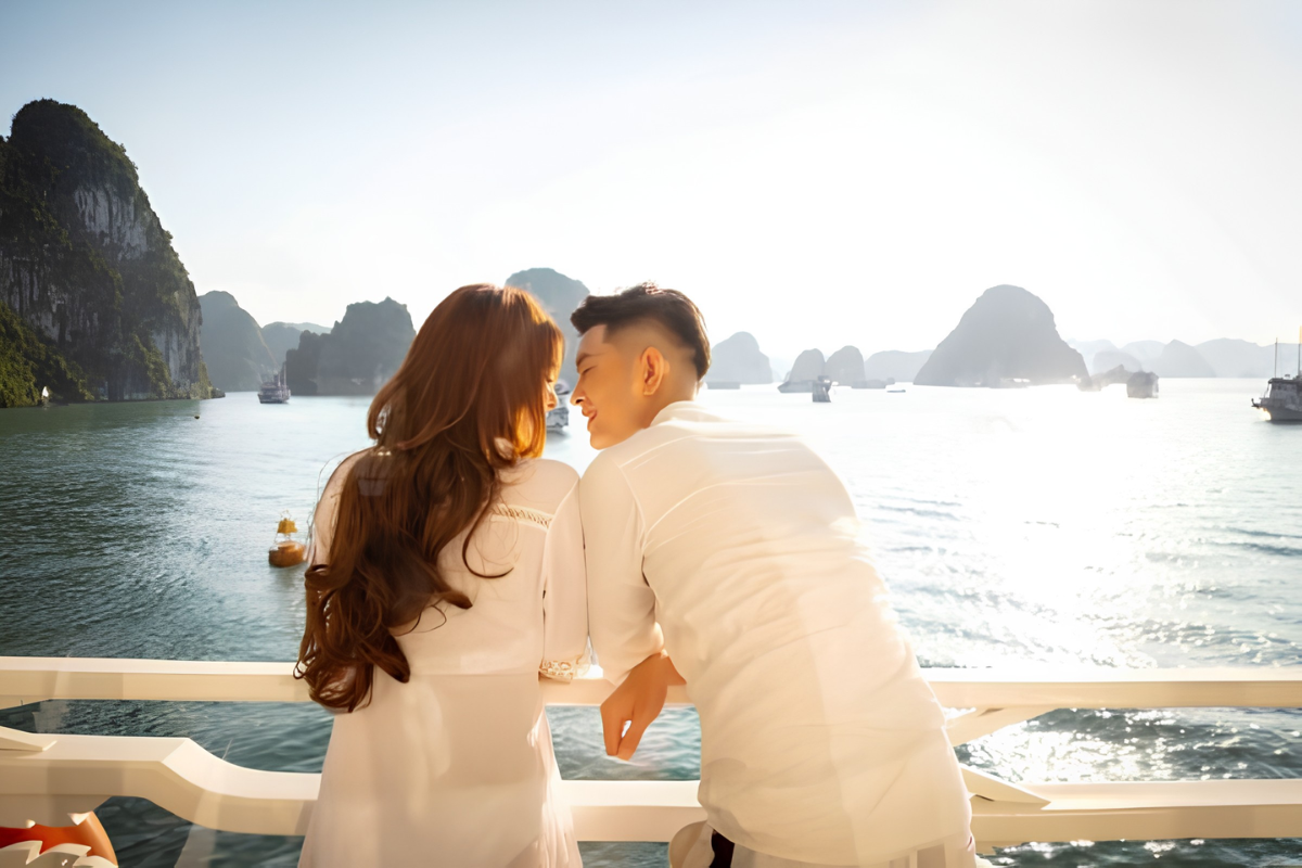 Experience the beauty of Ha Long Bay and Lan Ha Bay on a memorable Vietnam honeymoon trip